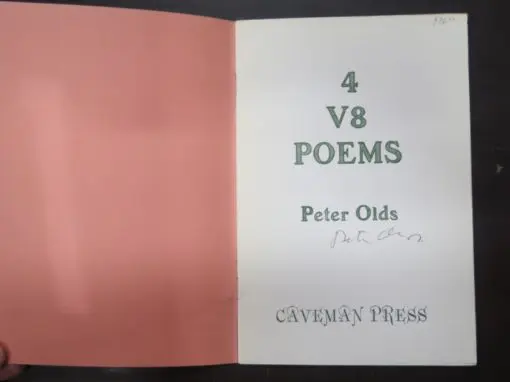 Peter Olds, 4 V8 Poems, signed - Image 4