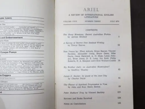 George Wing, Ed., Ariel, A Review of International English Literature, Vol. 5, No.3, July 1974 - Image 3