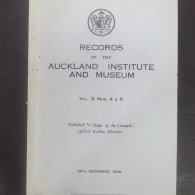 Records of the Auckland Institute and Museum, Vol. 3, Natural History, New Zealand Non-Fiction, Science, Dead Souls Bookshop, Dunedin Book Shop