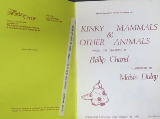 Phillip Chanel, Illustrated by Maisie Duloy, Kinky Mammals and Other Animals, verses for children - Image 6