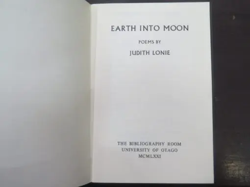 Judith Lonie, Earth Into Moon, Poems, - Image 6