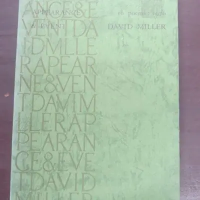 David Miller, 16 poems, Hawk Press, 1977, New Zealand Literature, New Zealand Poetry, New Zealand Poet, Dead Souls Bookshop, Dunedin Book Shop,