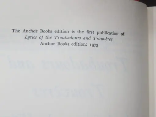 Frederick Goldin, Lyrics of the Troubadours and Trouveres, - Image 3