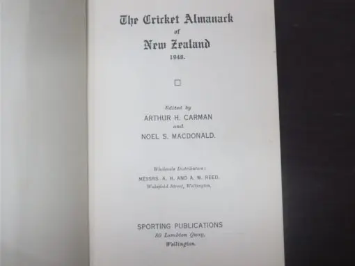 1948 The Cricket Almanack of New Zealand - Complete Results of 1947-48 Season - Image 3