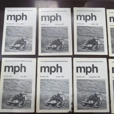 MPH, The Journal of the Vincent-HRD Owner's Club, 1967, Automobiles, Transport, Motorcycles, Dead Souls Bookshop, Dunedin Book Shop
