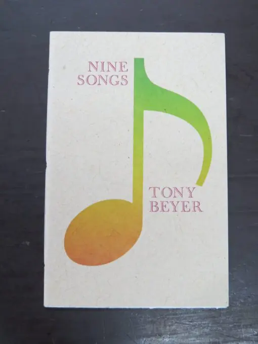 Tony Beyer, Nine Songs, Puriri Press, Auckland, 2017, New Zealand Poetry, New Zealand Literature, Dead Souls Bookshop, Dunedin Book Shop