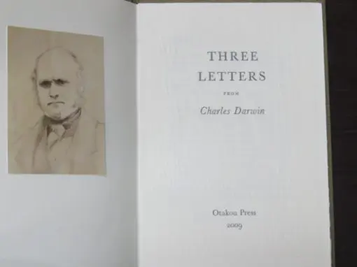 Charles Darwin, Edited by Donald Kerr, Three Letters, Otakou Press, Dunedin, 2009 - Image 4
