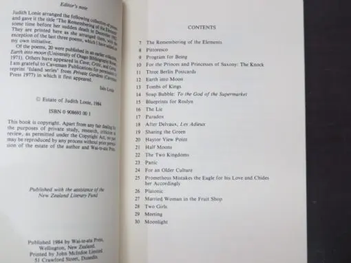 Judith Lonie, The Remembering of the Elements, Poems 1969-1978 - Image 3