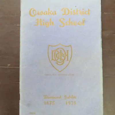 C. A. Randle, G. Chapman, Editors, Owaka District High School, Diamond Jubilee 1975 - 1935, [Jubilee Committee, Dunedin],1936, Otago, South Otago, Dead Souls Bookshop, Dunedin Book Shop