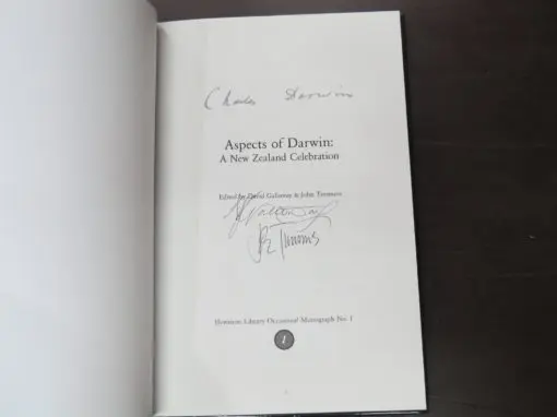 David Galloway, John Timmins, Editors, Charles Darwin, Aspect of Darwin: A New Zealand Celebration, Hewitson Library Occasional Monograph No. 1 - Image 5