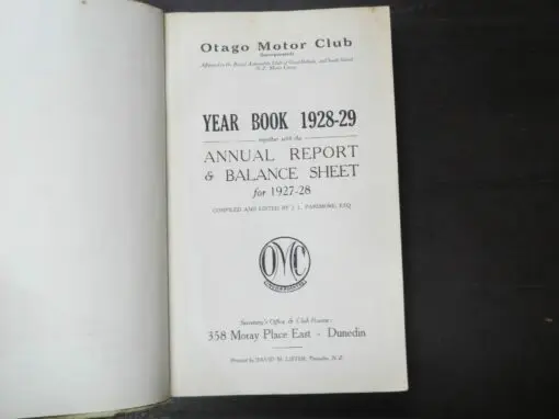 J. L. Passmore, Otago Motor Club Yearbook 1928-29, Together with the Annual Report and Balance Sheet 1927-28 - Image 7