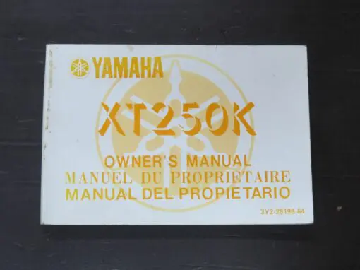 XT250K Yamaha Owner's Manual, Yamaha Motor Co. Ltd, Japan, 1985, Motorcycle, Automobiles, Dead Souls Bookshop, Dunedin Book Shop