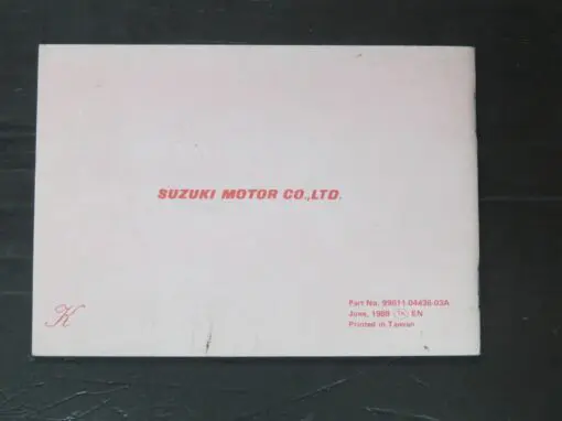 JR50 Suzuki Owner's Manual, 1988 - Image 3
