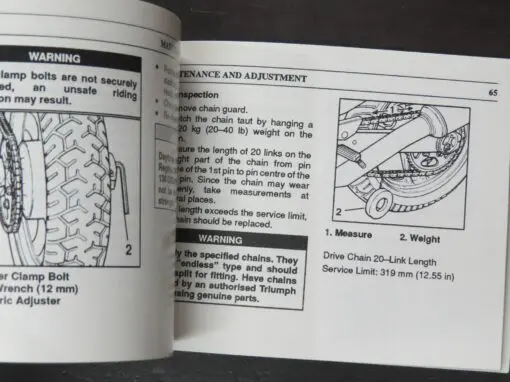 Triumph Trident, Sprint, Trophy, Daytona Owner's Handbook, 1993 - Image 3