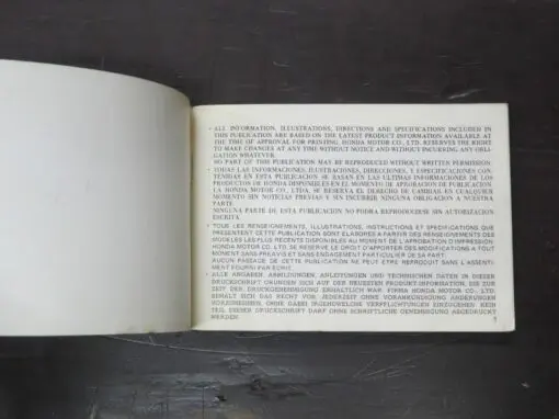 C50, C50L, C70 Honda Owner's Manual, 1979 - Image 8
