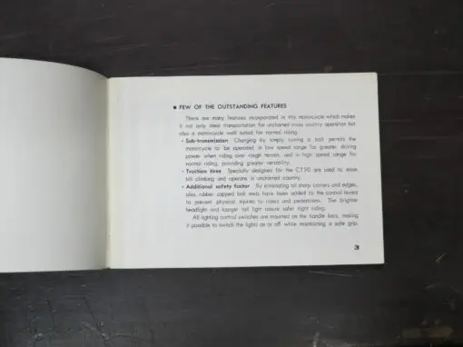 CT90 Honda Owner's Manual, 1973 - Image 4