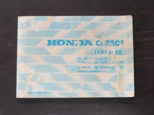 CB750F, CB750FZ, Honda Owner's Manual, Honda Motor Co., Ltd, Japan, 1980, Motorcycle, Automobiles, Dead Souls Bookshop, Dunedin Book Shop