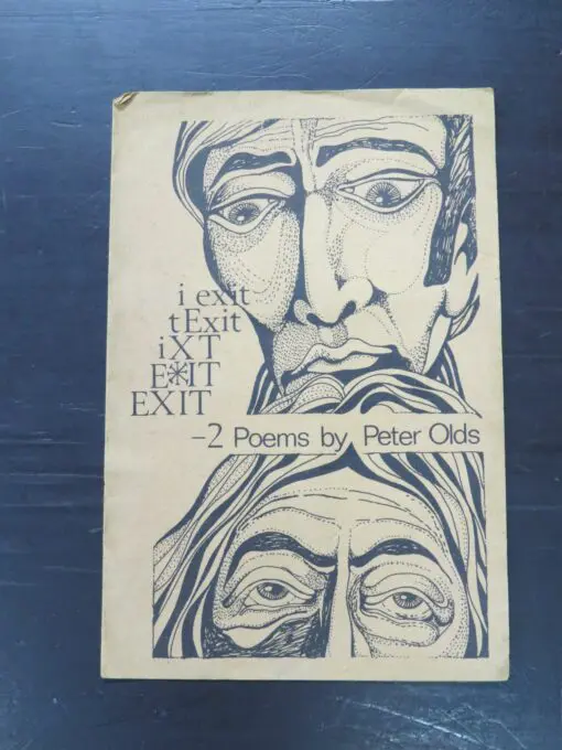 Peter Olds, Exit, 2 poems, author published, McIndoe, Dunedin, 1971, New Zealand Poetry, New Zealand Literature, Dead Souls Bookshop, Dunedin Book Shop