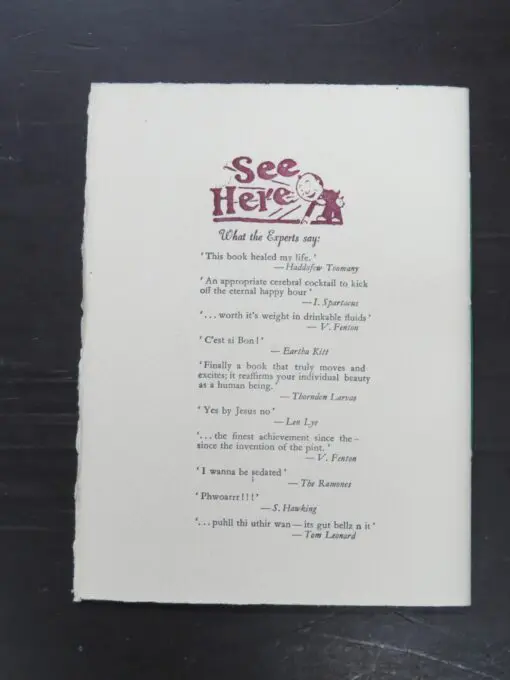 Wellington Temperance Society, satirical printing sampler, and a Poem by Tom Leonard,, Printed by Brendan O'Brien - Image 7