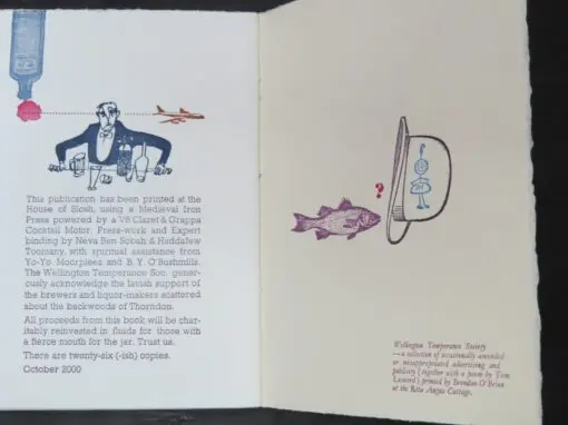 Wellington Temperance Society, satirical printing sampler, and a Poem by Tom Leonard,, Printed by Brendan O'Brien - Image 3