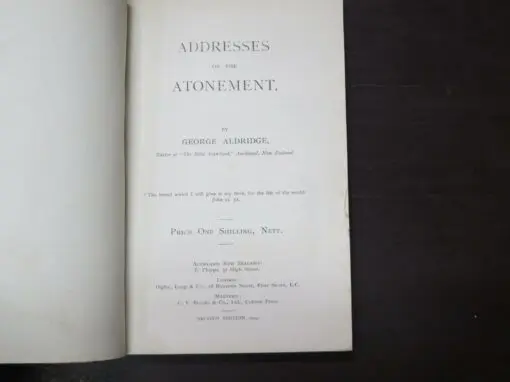 George Aldridge, Addresses on The Atonement - Image 6
