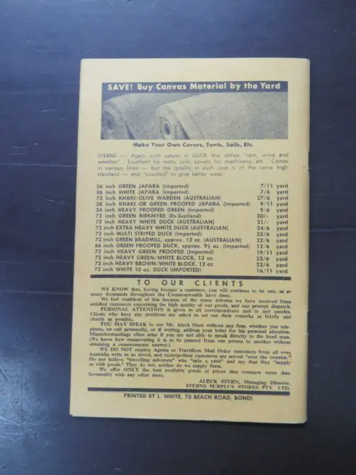 Camping and Military Sale Catalogue, Sterns Surplus Stores, 200 George Street, Sydney - Image 3