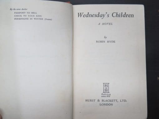 Robin Hyde, Wednesday's Children - Image 3
