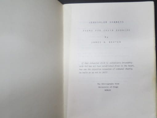 James K. Baxter, Jerusalem Sonnets - Image 4