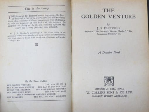 J. S. Fletcher, The Golden Venture, A Detective Novel - Image 6