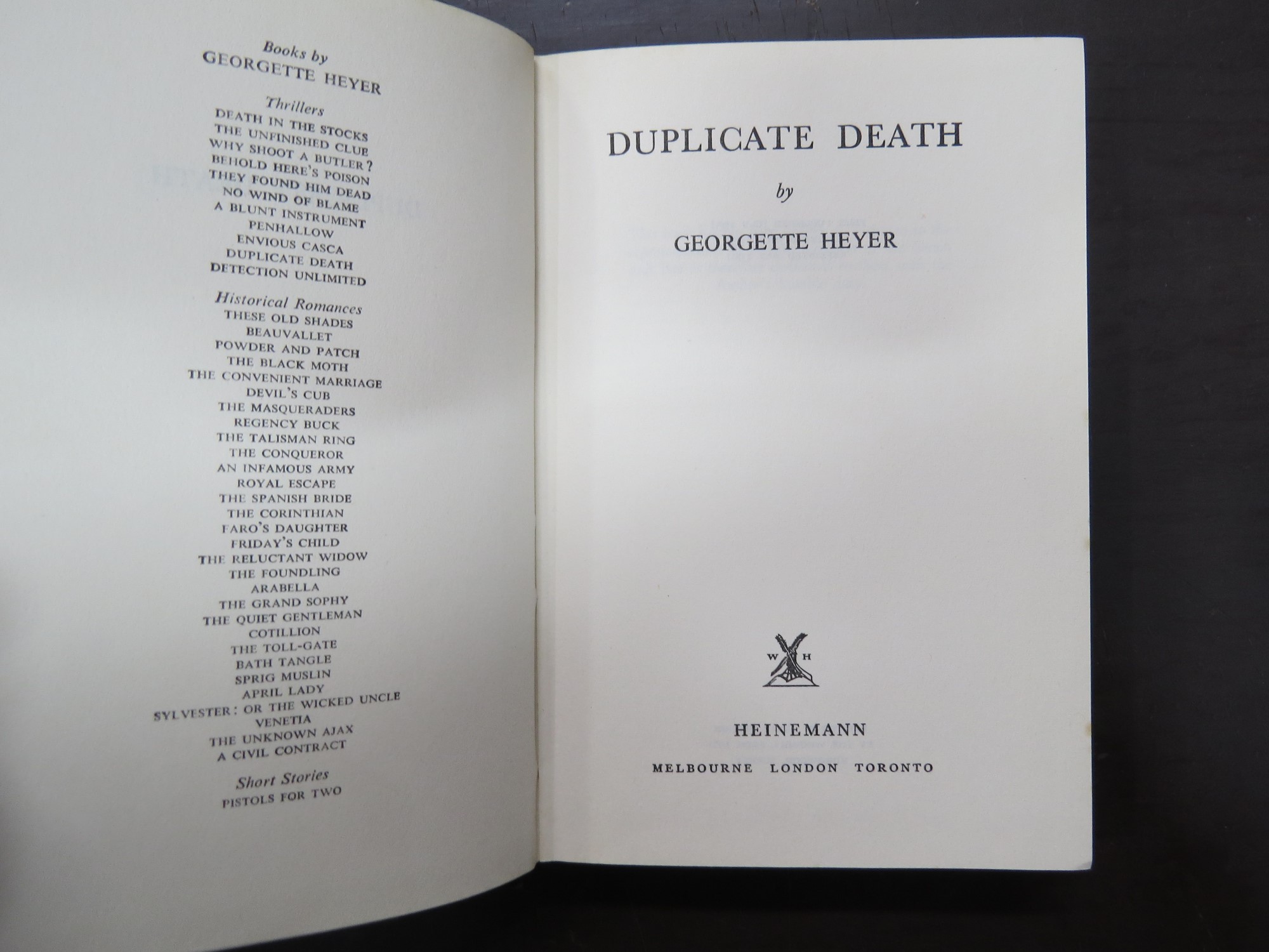Georgette Heyer, Duplicate Death | Deadsouls Bookshop