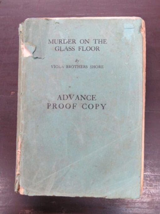 Viola Brothers Shore, Murder on the Glass Floor, George Harrap, London, 1933, Crime, Mystery, Detection, Dunedin Bookshop, Dead Souls Bookshop