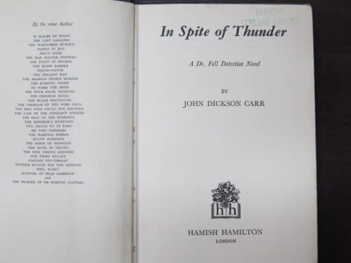 John Dickson Carr, In Spite of Thunder - Image 6