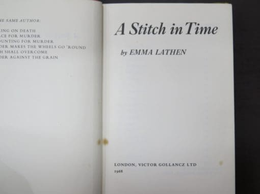 Emma Lathen, A Stich In Time - Image 6