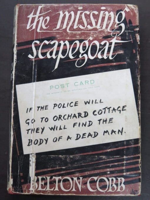 Belton Cobb, The Missing Scapegoat, Allen, London, 1958, Crime, Mystery, Detection, Dunedin Bookshop, Dead Souls Bookshop