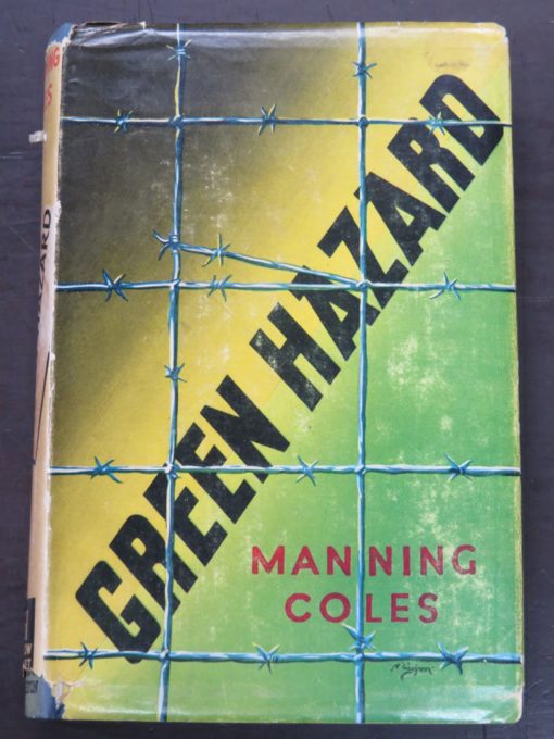 Manning Coles, Green Hazard, Yellow Jacket, Hooder & Stoughton, London, 1950, Crime, Mystery, Detection, Dunedin Bookshop, Dead Souls Bookshop