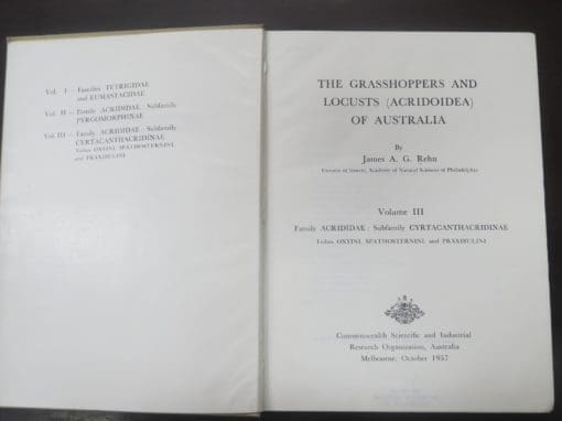 James A. G. Rehn, The Grasshoppers And Locusts (Acrudoidea) of Australia 3 Volumes - Image 8
