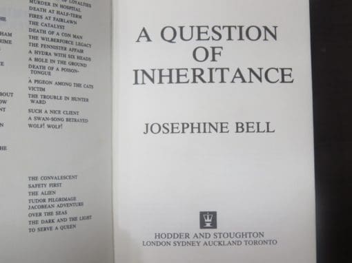 Josephine Bell, A Question of Inheritance - Image 6