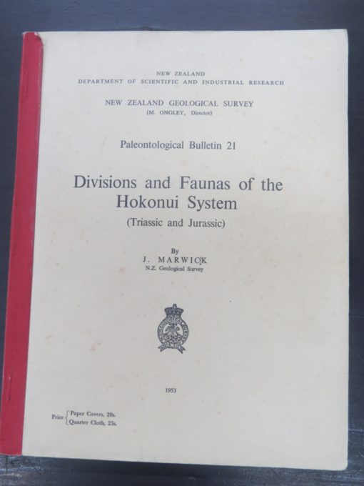 Faunas of the Hokonui System, Government Printer, Wellington, 1953, New Zealand Natural History, Dead Souls Bookshop, Dunedin Bookshop