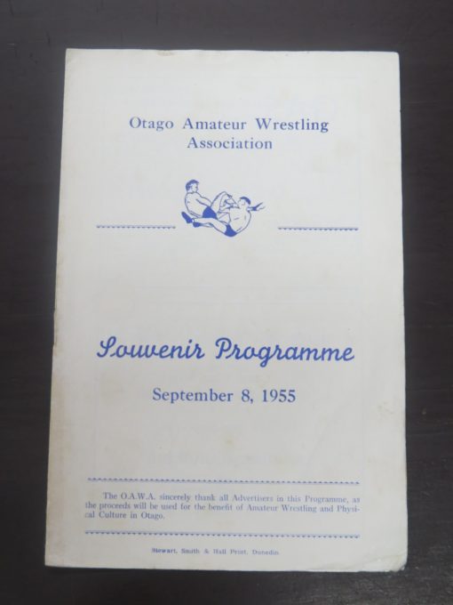 Otago Amatuer Wrestling Association Souvenir Programme, New Zealand Sport, Dead Souls Bookshop, Dunedin Book Shop