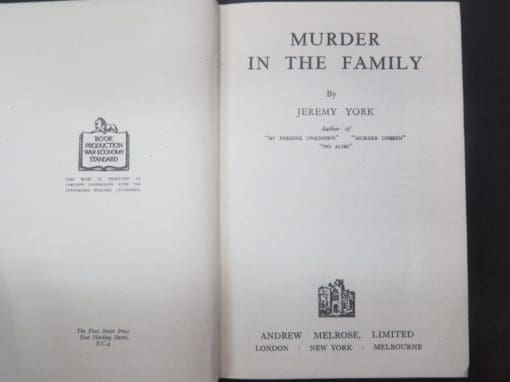 Jeremy York (John Creasey) Murder in the Family - Image 5