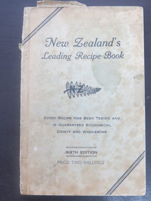 Elsie G. Harvey, New Zealand's Leading Recipe Book, Wellington, Cooking, Cookery, Dead Souls Bookshop, Dunedin Book Shop