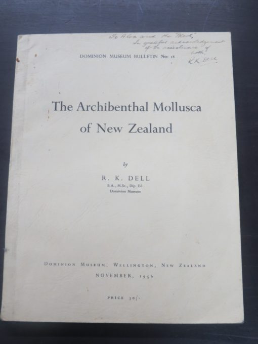 R. K. Dell, The Archibenthal Mollusca of New Zealand, Dominion Museum, Wellington, New Zealand Natural History, Natural History, Science, Dead Souls Bookshop, Dunedin Book Shop