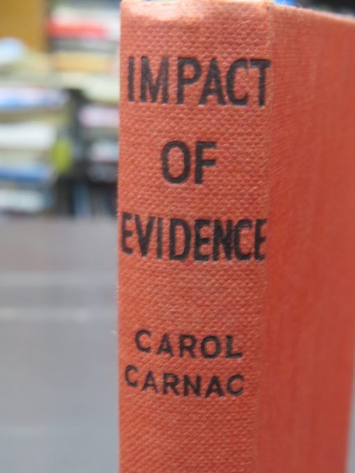 Carol Carnac, Impact of Evidence, Crime Club, Collins, London, Crime, Mystery, Detection, Dead Souls Bookshop, Dunedin Book Shop