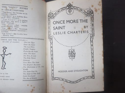 Leslie Charteris, Once More The Saint - Image 8