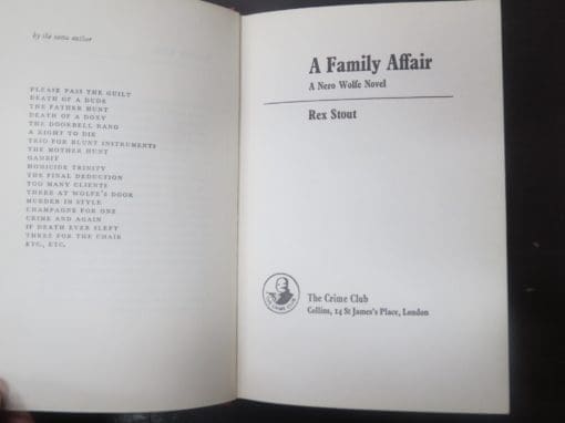 Rex Stout, A Family Affair - Image 6