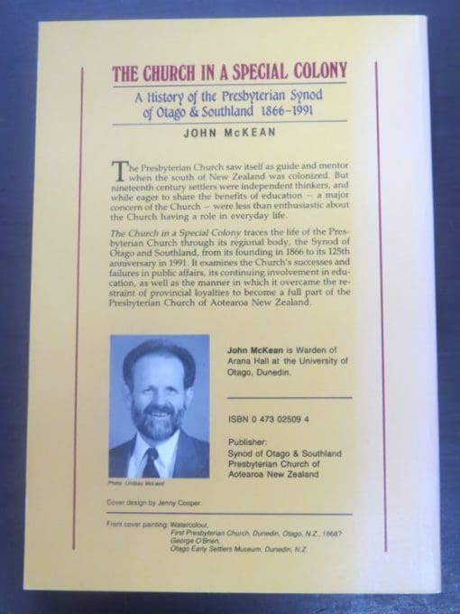 John McKean, The Church in a Special Colony: A History of the Presbyterian Synod of Otago-Southland 1866-1991 - Image 11