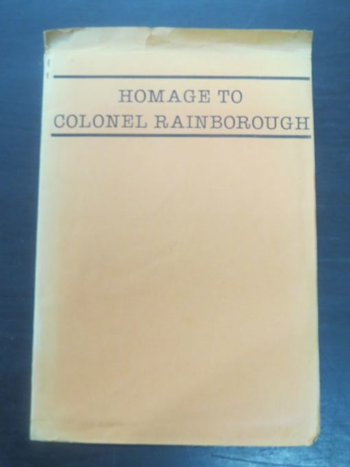 Selwyn Pritchard, Homage to Colonel Rainborough, Omanawa Press, Wanganui, 1983, New Zealand Poetry, New Zealand Literature, Dead Souls Bookshop, Dunedin Bookshop