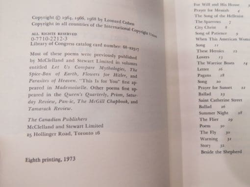 Leonard Cohen, Selected Poems 1956 - 1968 - Image 5