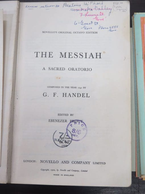 G. F. Handel, The Messiah, A Sacred Oratorio + Gore Choral Society programmes, emphemera - Image 4