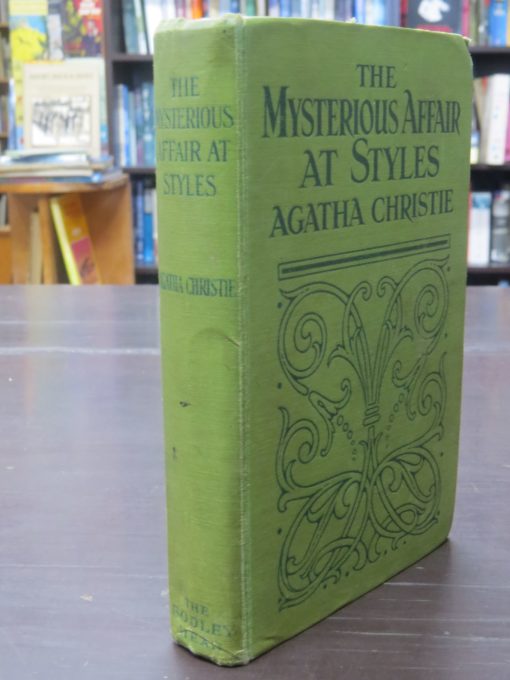Agatha Christie, The Mysterious Affair At Styles, John Lane, The Bodley Head, London, 1923 reprint, Cheap edition, Crime, Mystery, Detection, Dead Souls Bookshop, Dunedin Book Shop
